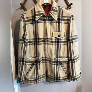 Vintage Woolrich full zip wool jacket awesome plaid lots of pockets M unisex